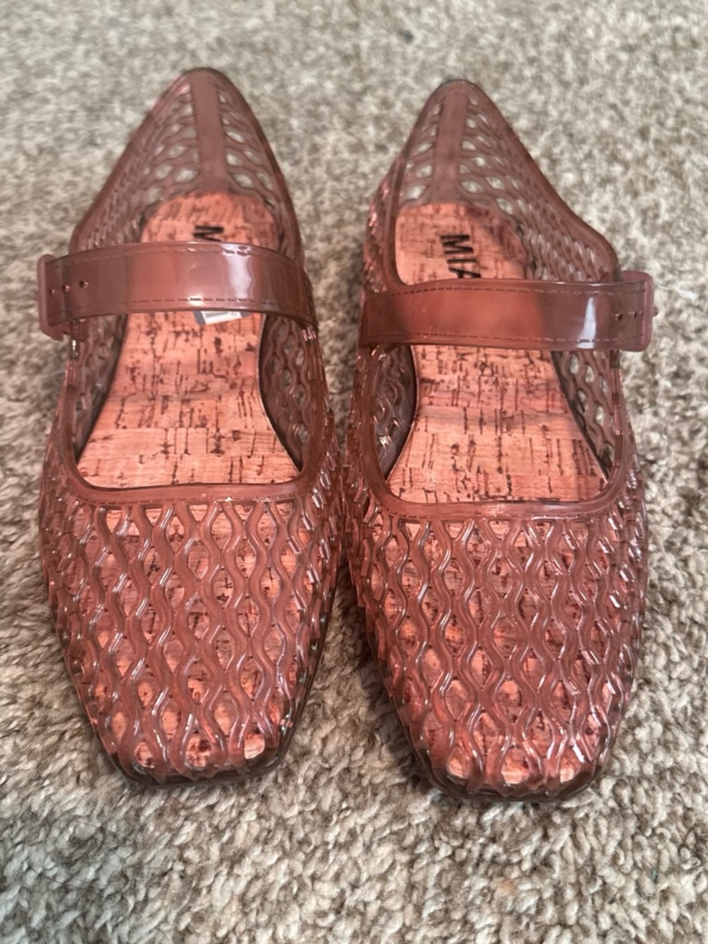 MIA Rose Brown Jelly Mary Jane Sandals